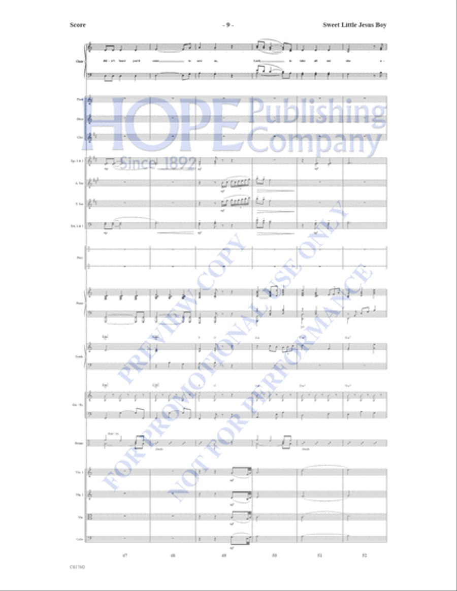 Sweet Little Jesus Boy Choir scores gallery preview page 10