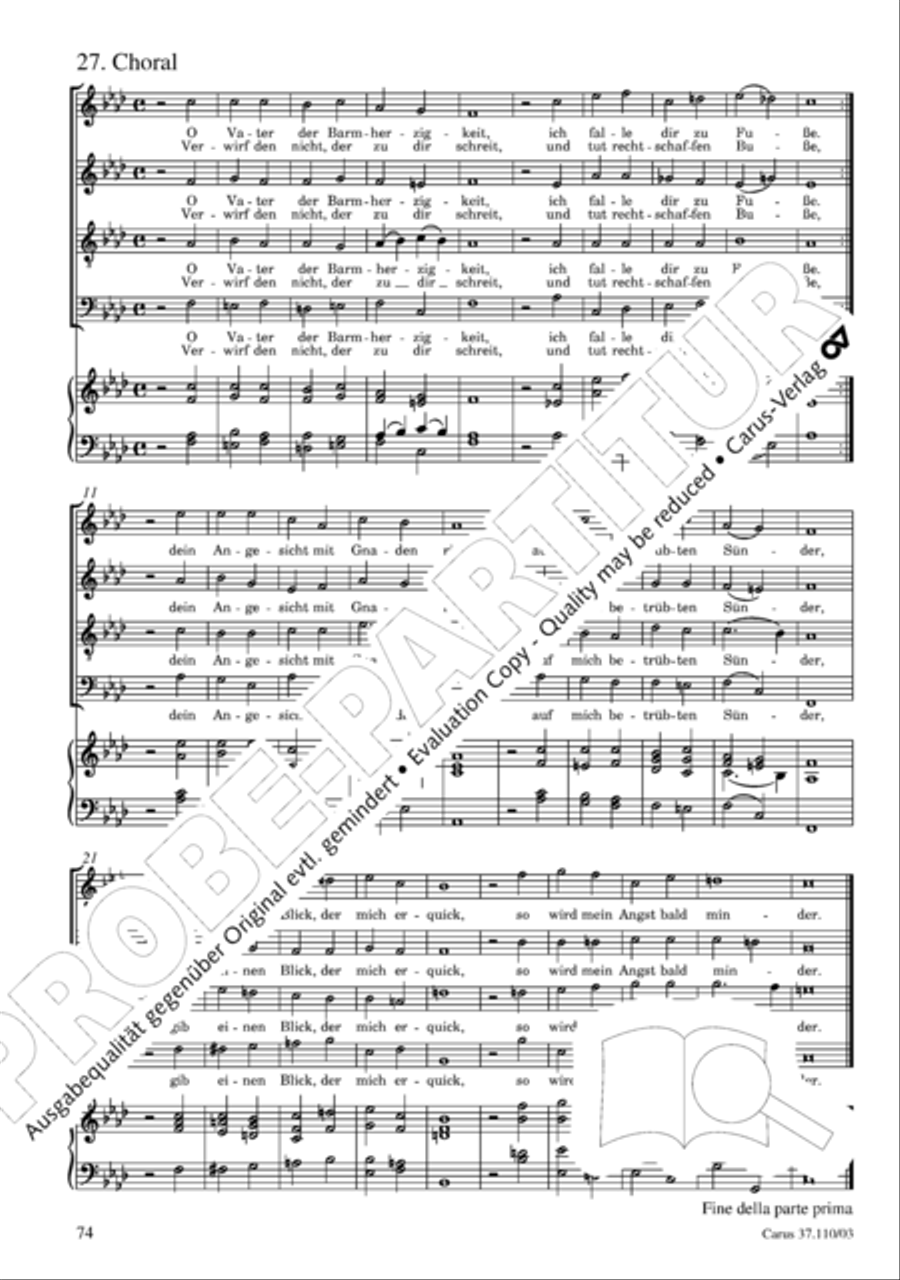 Markuspassion. Werkausgabe Reihe 1, Bd. 7 (Homilius) 4-Part scores gallery preview page 81