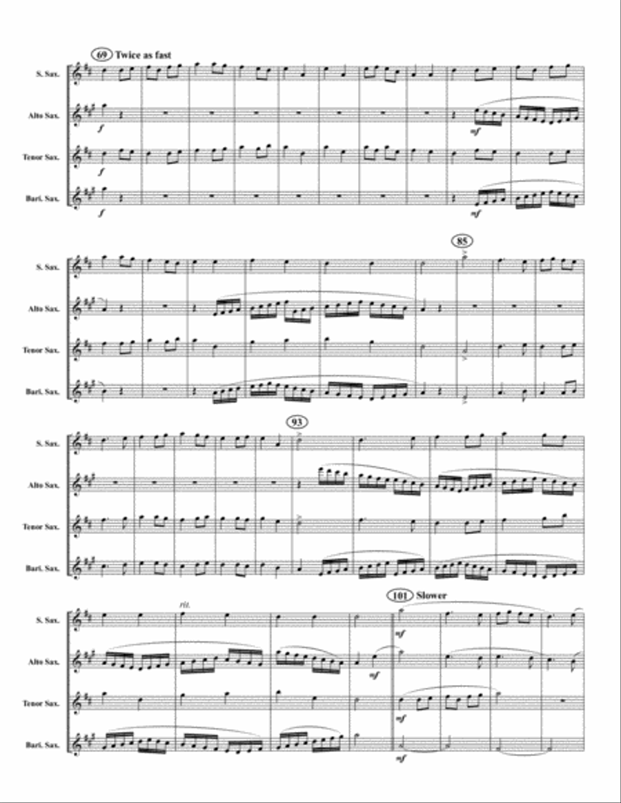 Simple Gifts Saxophone Quartet scores gallery preview page 3
