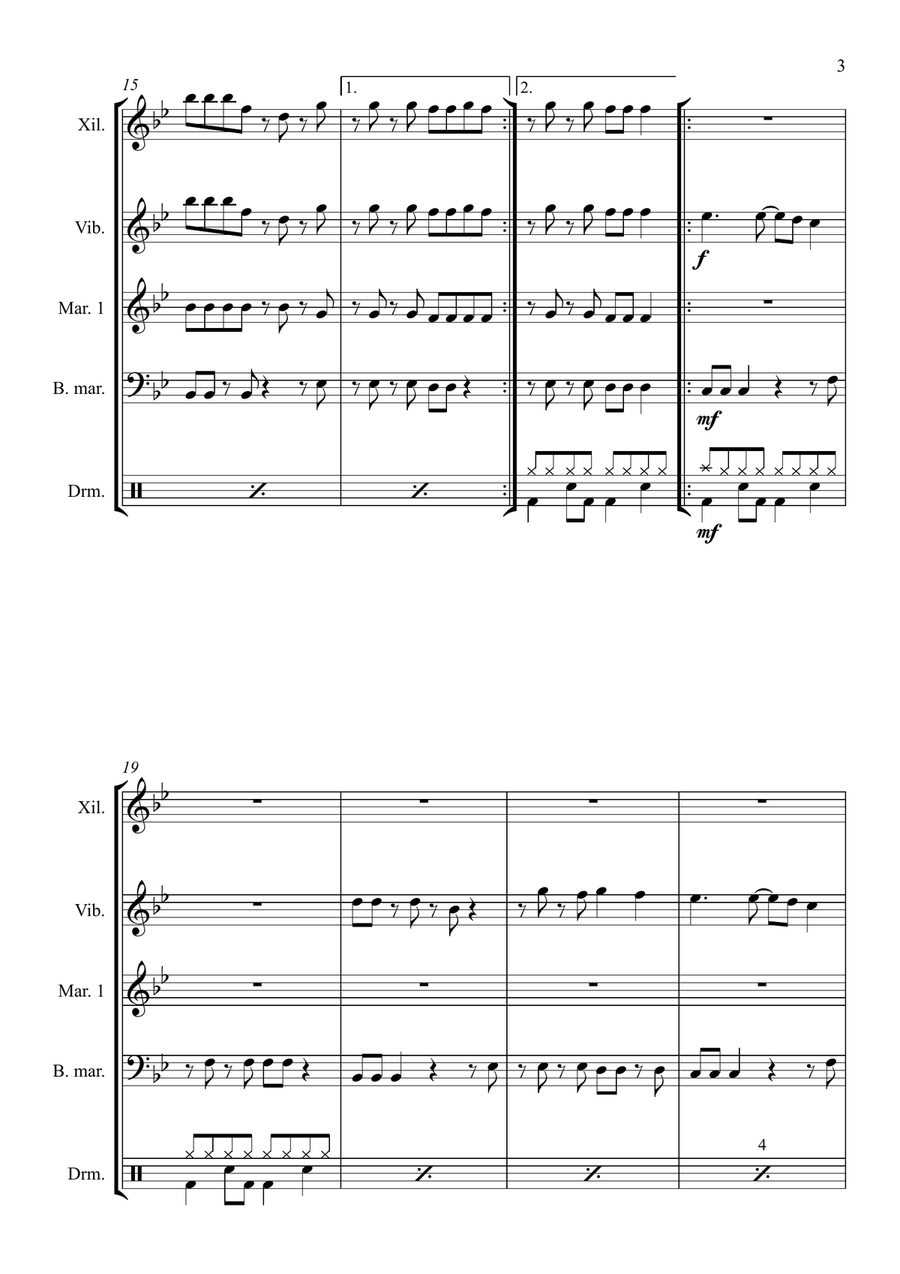 Take On Me Percussion Ensemble scores gallery preview page 5