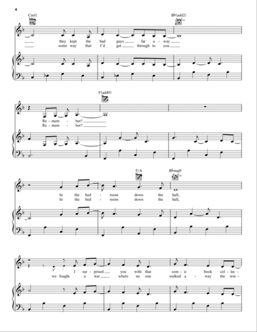 In The Bedroom Down The Hall (from Dear Evan Hansen) Piano, Vocal, Guitar scores gallery preview page 4