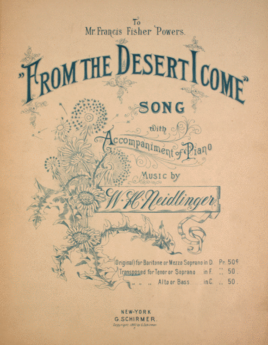 From the Desert I Come. Song With Accompaniment of Piano