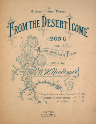 From the Desert I Come. Song With Accompaniment of Piano