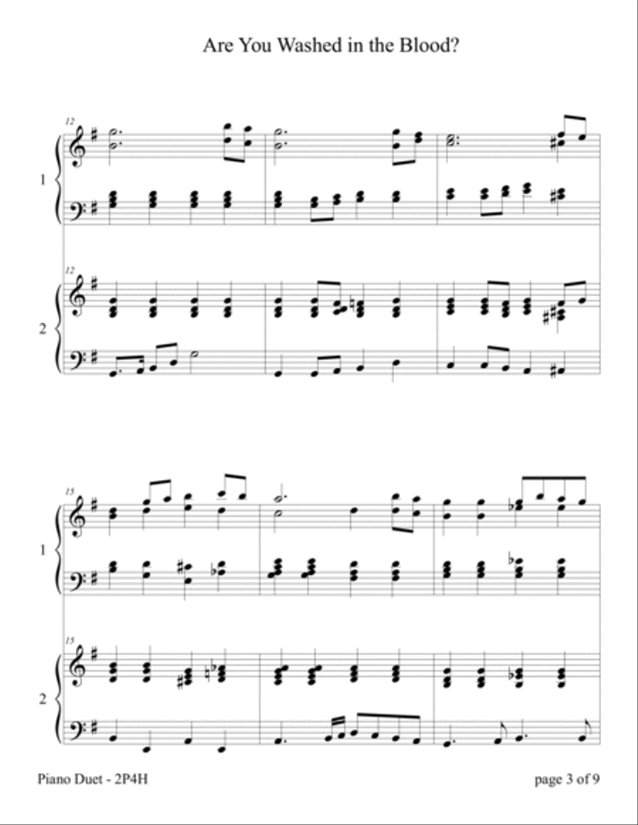 Easter Hymns for Two Pianos (A Collection of 5 Piano Duets for 2 Pianos, 4 Hands) 2 Pianos, 4-Hands scores gallery preview page 6