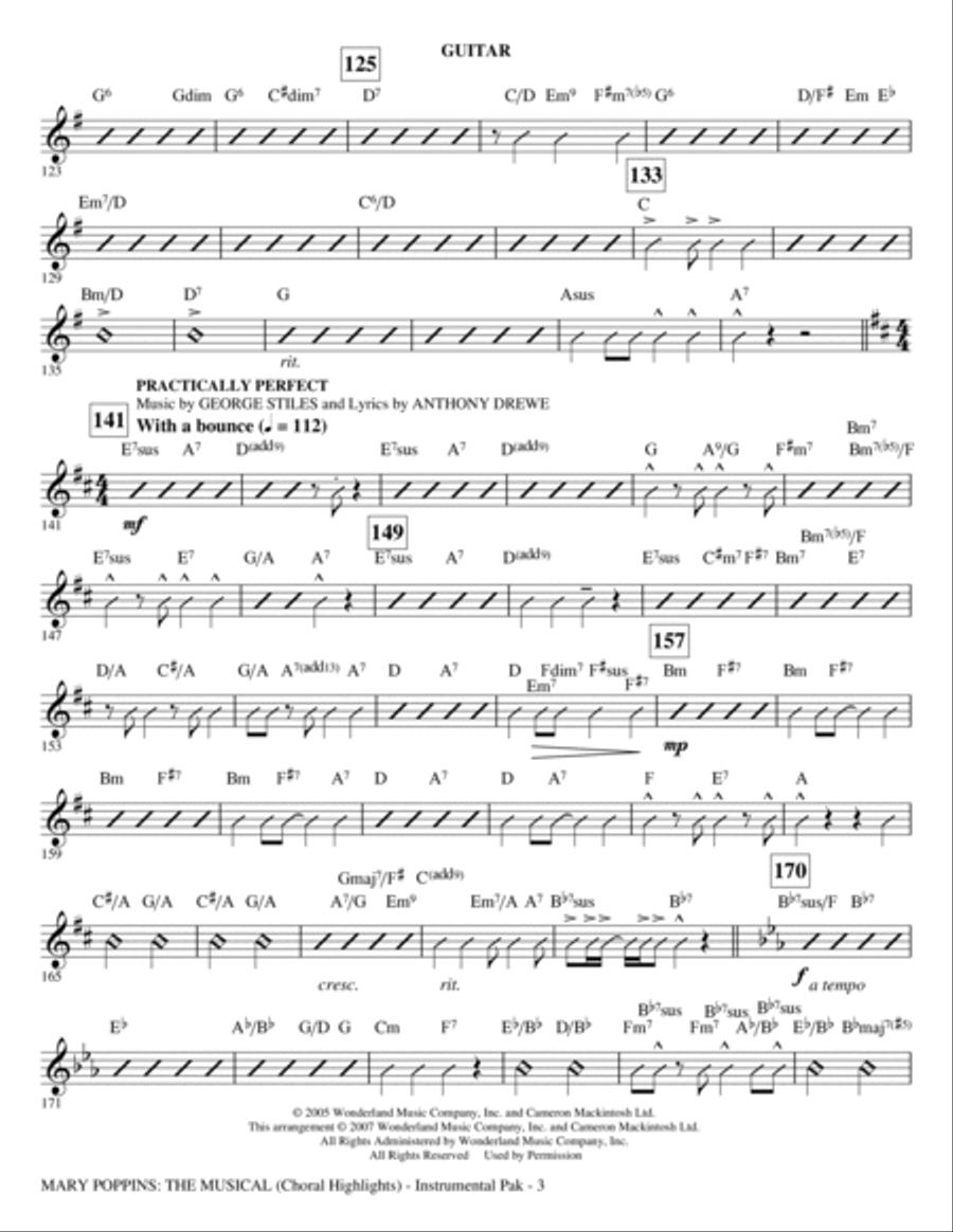 Mary Poppins: The Musical - Guitar Choir scores gallery preview page 3