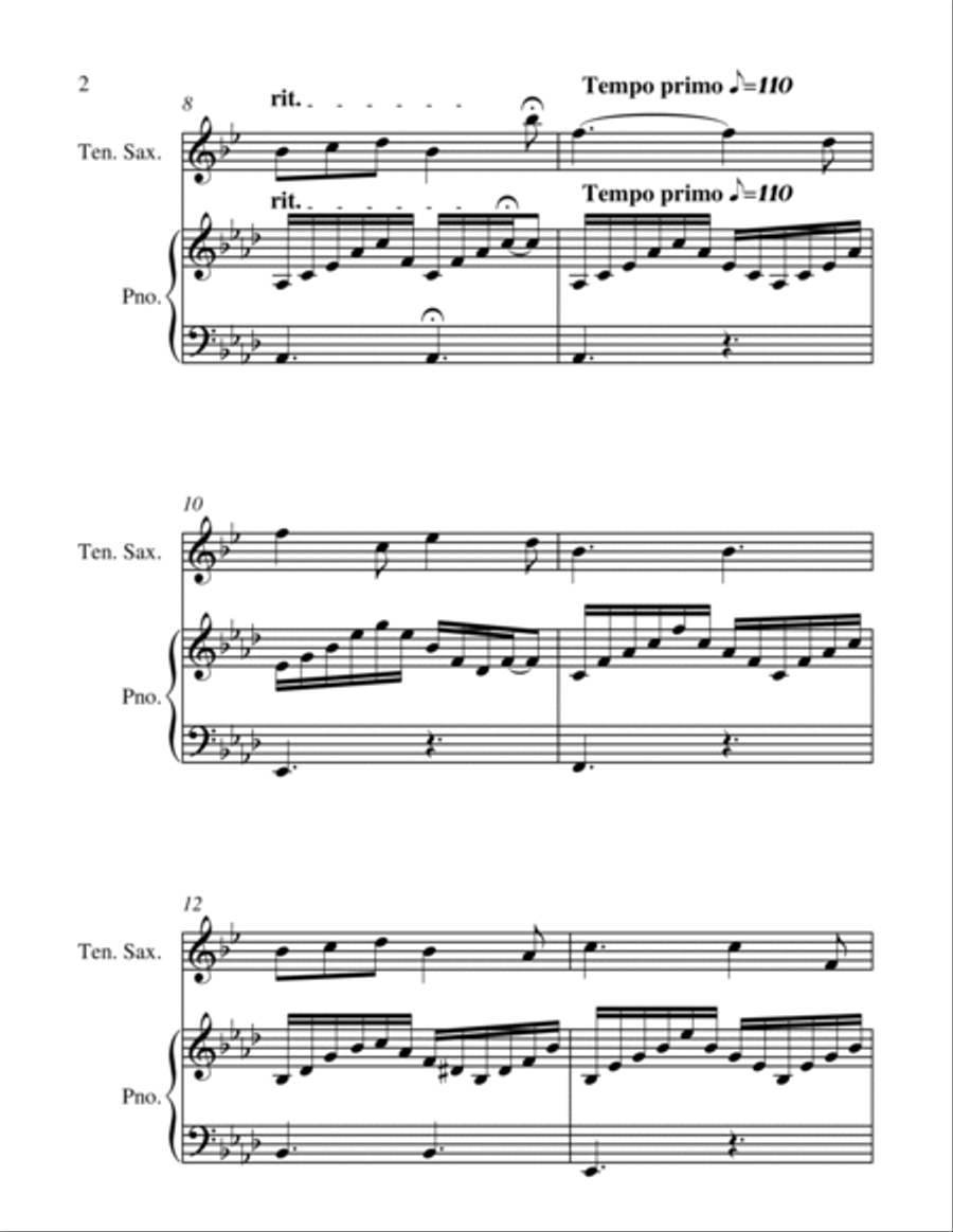 O Mio Babbino Caro - G.Puccini - Tenor Sax and Piano Tenor Saxophone scores gallery preview page 5