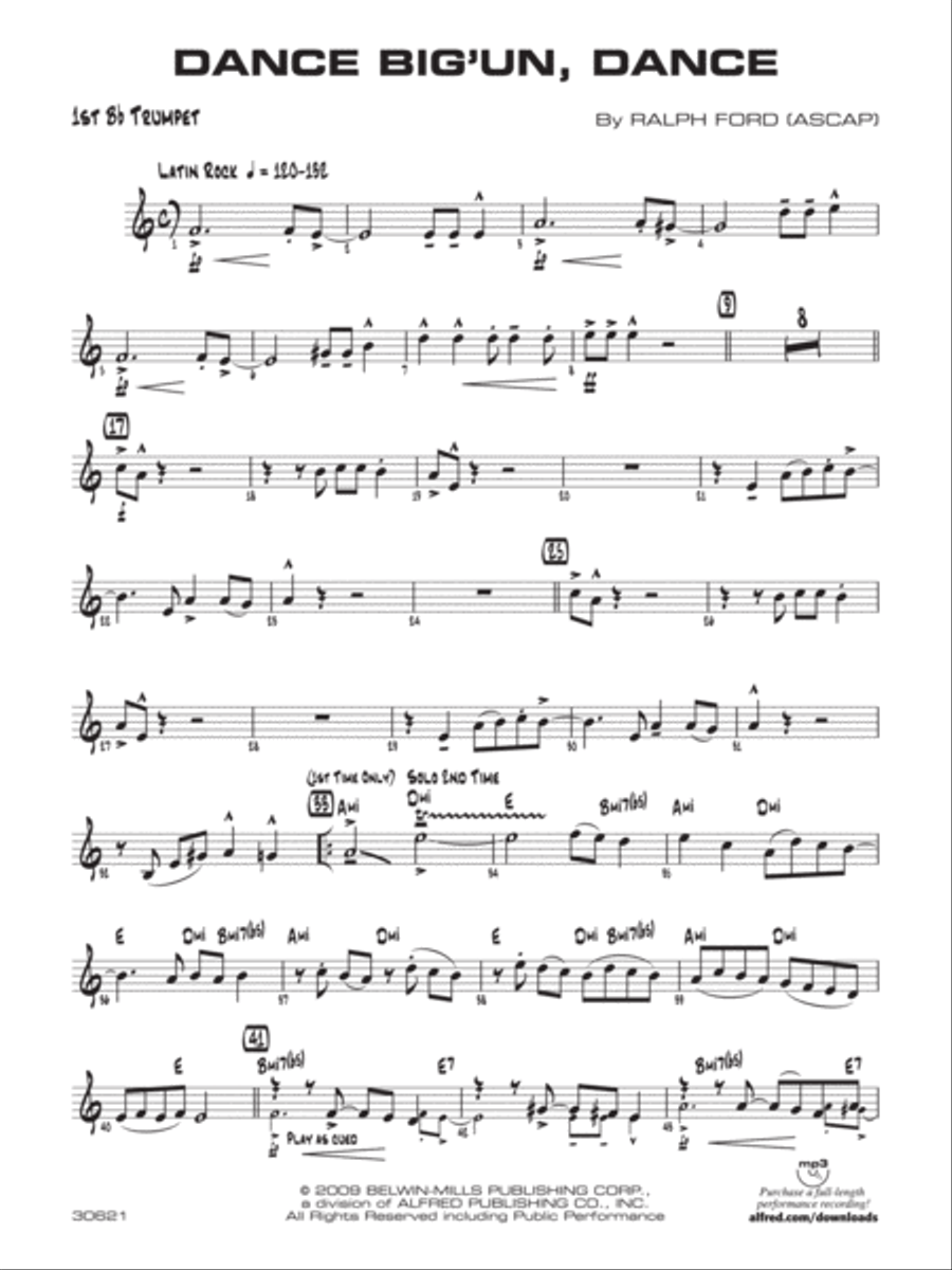 Dance Big'un Dance: 1st B-flat Trumpet Jazz Ensemble scores gallery preview page 1
