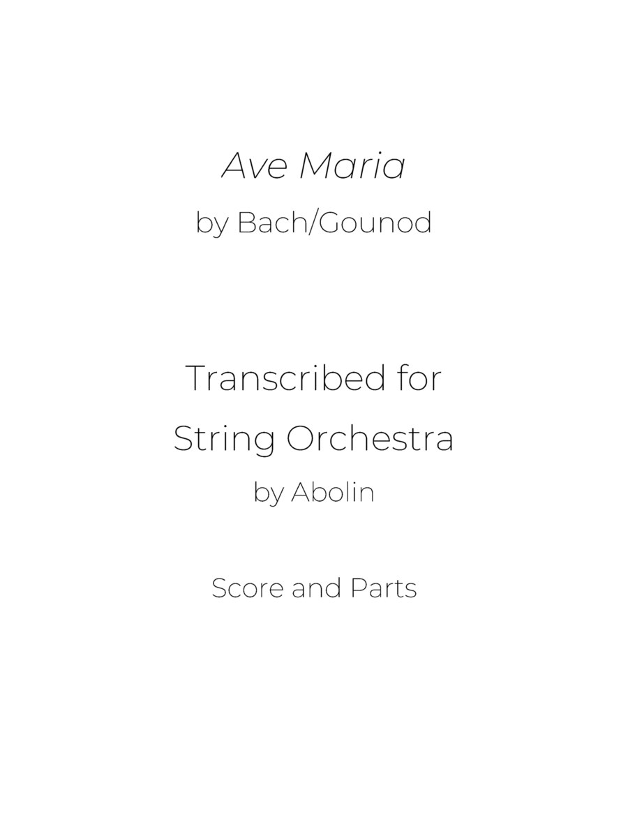Bach/Gounod: Ave Maria - String Orchestra String Orchestra scores gallery preview page 1