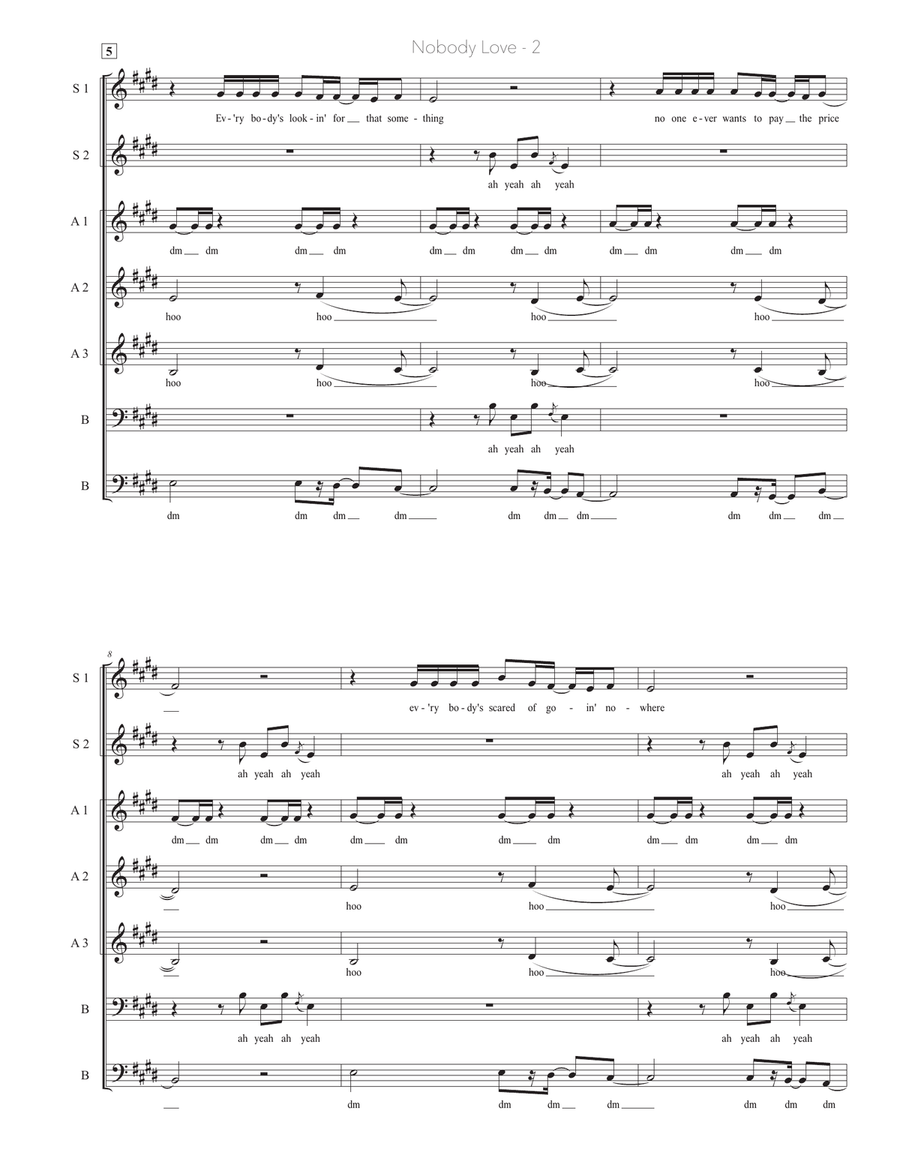 Nobody Love Nobody Love Divisi scores gallery preview page 2