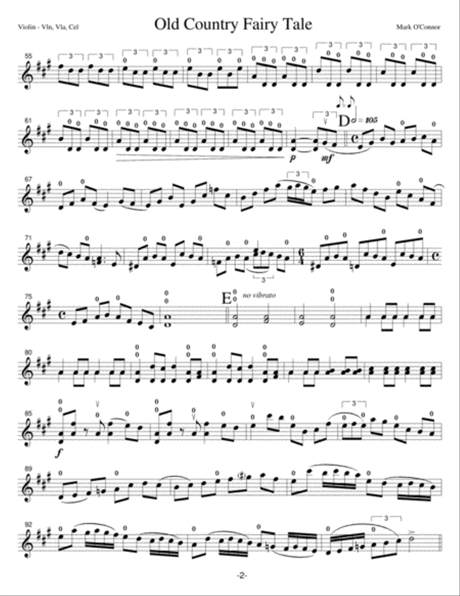 Old Country Fairy Tale (violin part - vln, vla, cel) String Trio scores gallery preview page 5