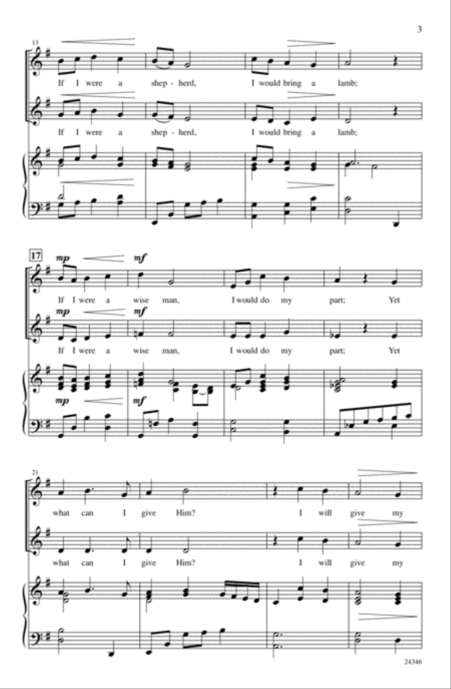 What Can I Give Him? Unison Choir scores gallery preview page 2