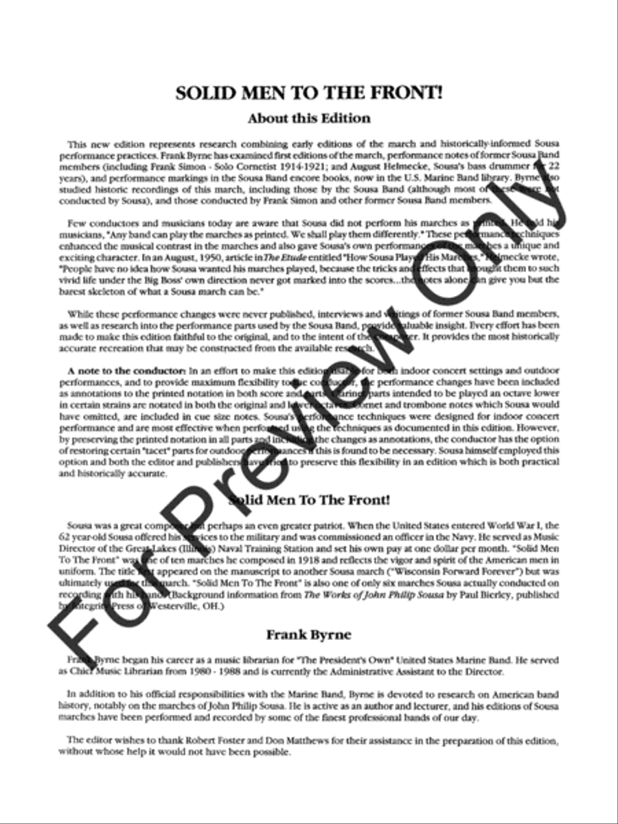 Solid Men To The Front Concert Band scores gallery preview page 3