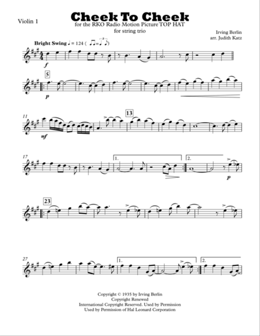 Cheek To Cheek String Trio scores gallery preview page 6