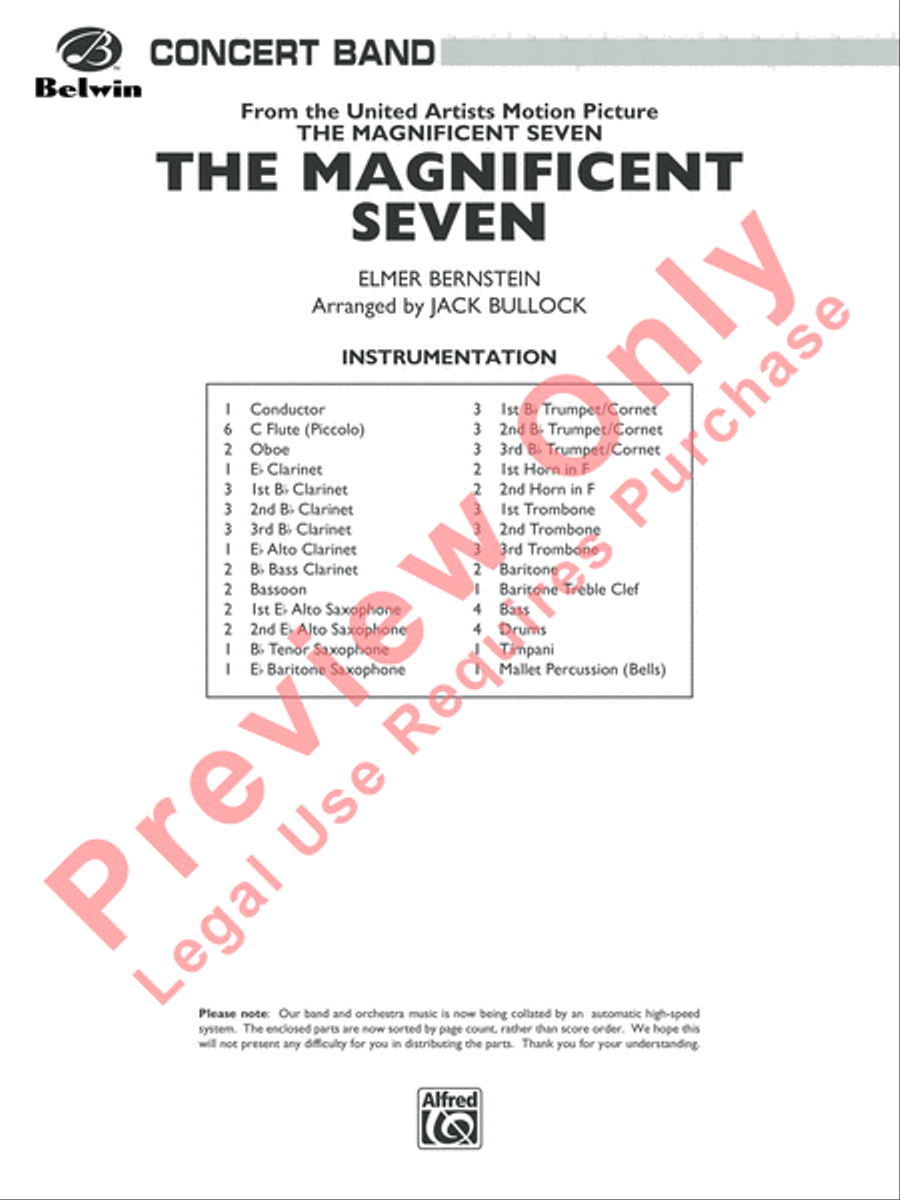 The Magnificent Seven The Magnificent Seven Concert Band scores gallery preview page 2