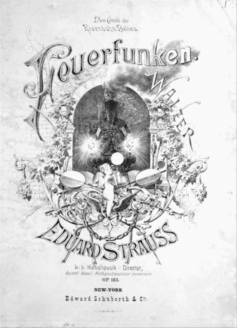 Dem Comite des Eisenbahn Balles. Feuerfunken Walzer Piano Solo scores gallery preview page 1