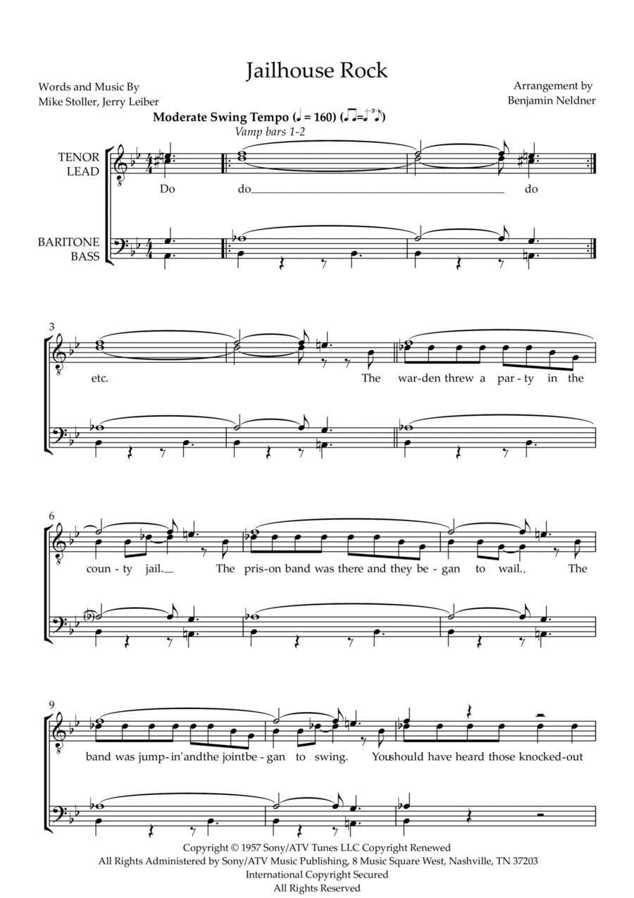 Jailhouse Rock TTBB scores gallery preview page 1