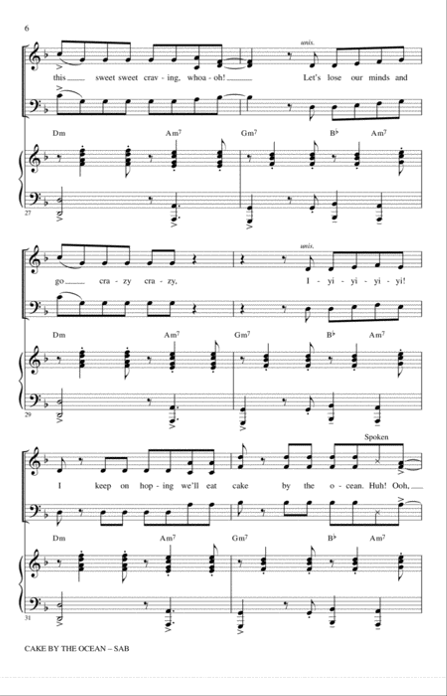 Cake By The Ocean 3-Part scores gallery preview page 5