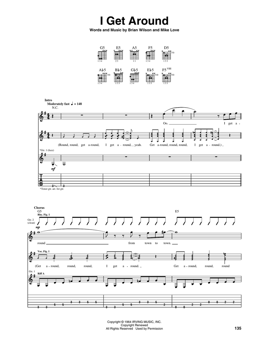 I Get Around Acoustic Guitar scores gallery preview page 1