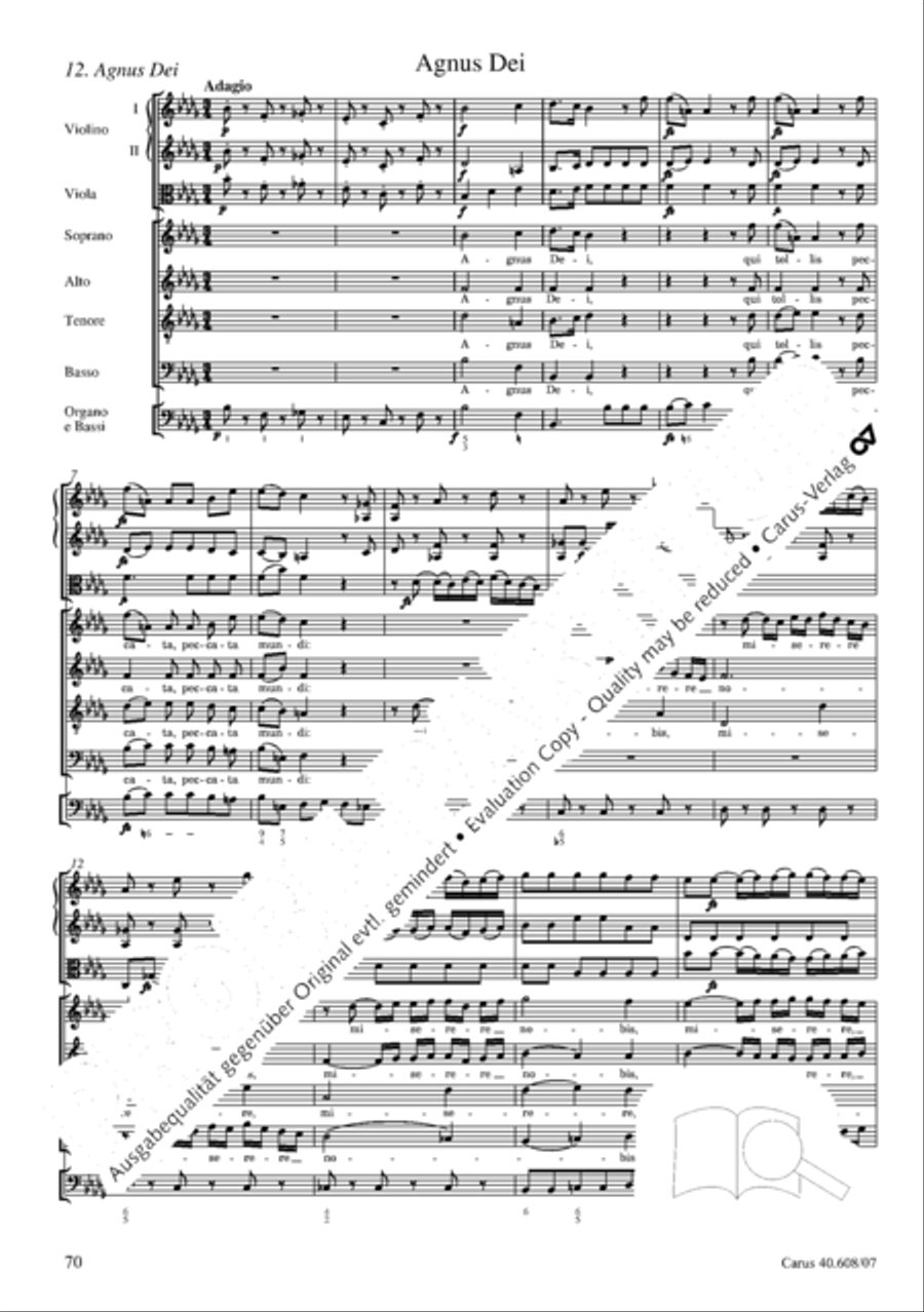 Missa Sancti Bernardi von Offida in B 4-Part scores gallery preview page 85