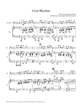 I Got Rhythm Trombone Solo w/ Piano accompaniment