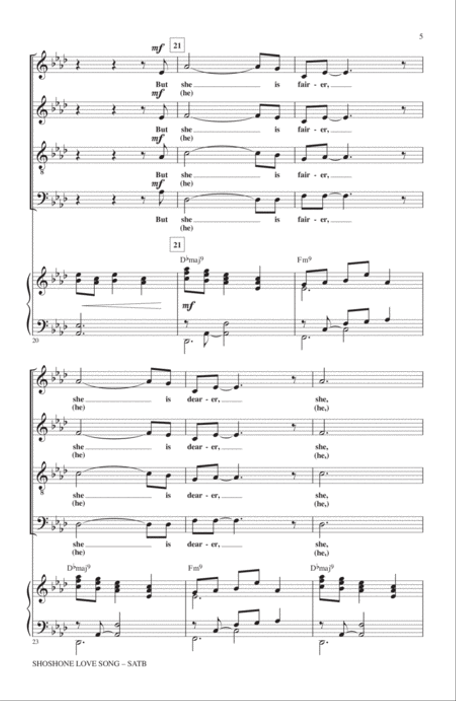 Shoshone Love Song (The Heart's Friend) 4-Part scores gallery preview page 4