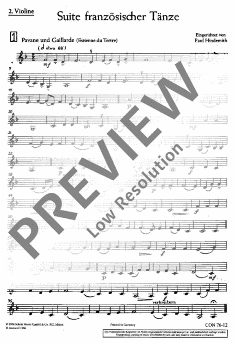 Suite französischer Tänze Violin scores gallery preview page 2