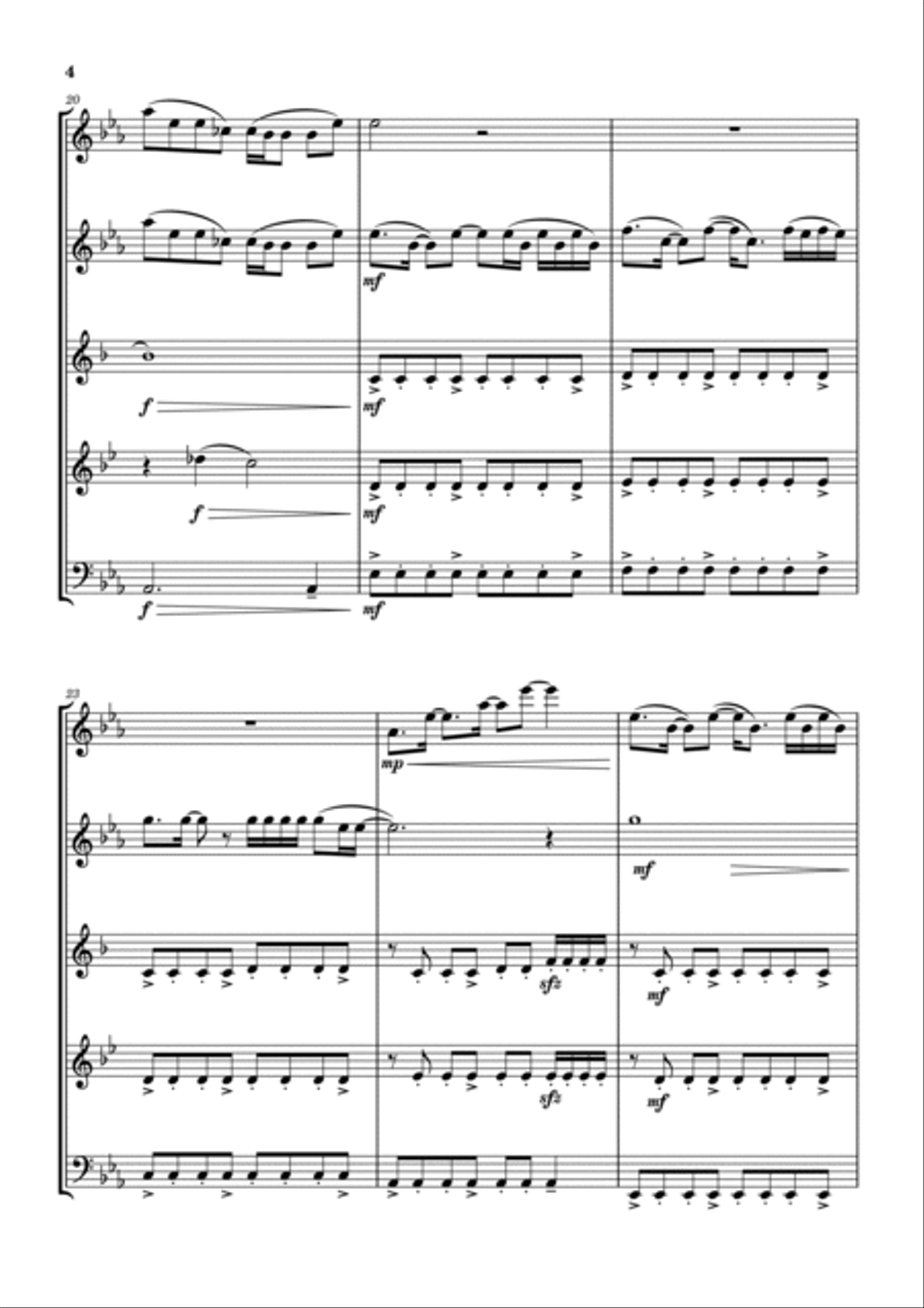 How Far I'll Go Woodwind Quintet scores gallery preview page 4