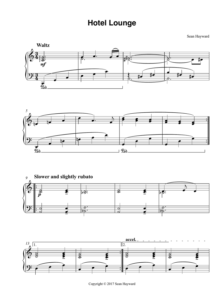Hotel Lounge Piano Solo scores gallery preview page 1