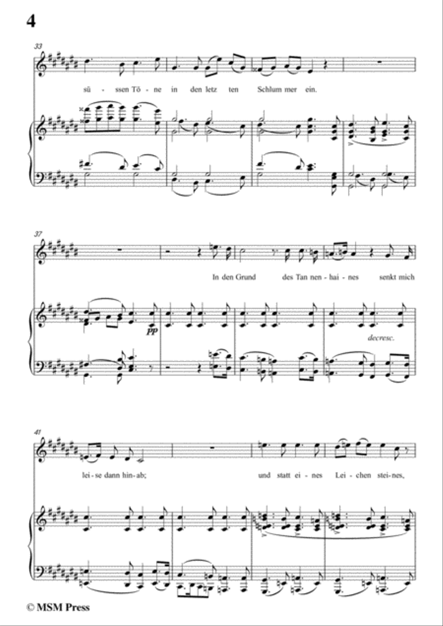 Schubert-Des Sängers Habe,in C sharp Major,for Voice&Piano Voice scores gallery preview page 6