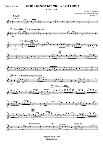 Ding Dong Merrily on High - Concert Band Score and Parts image number null