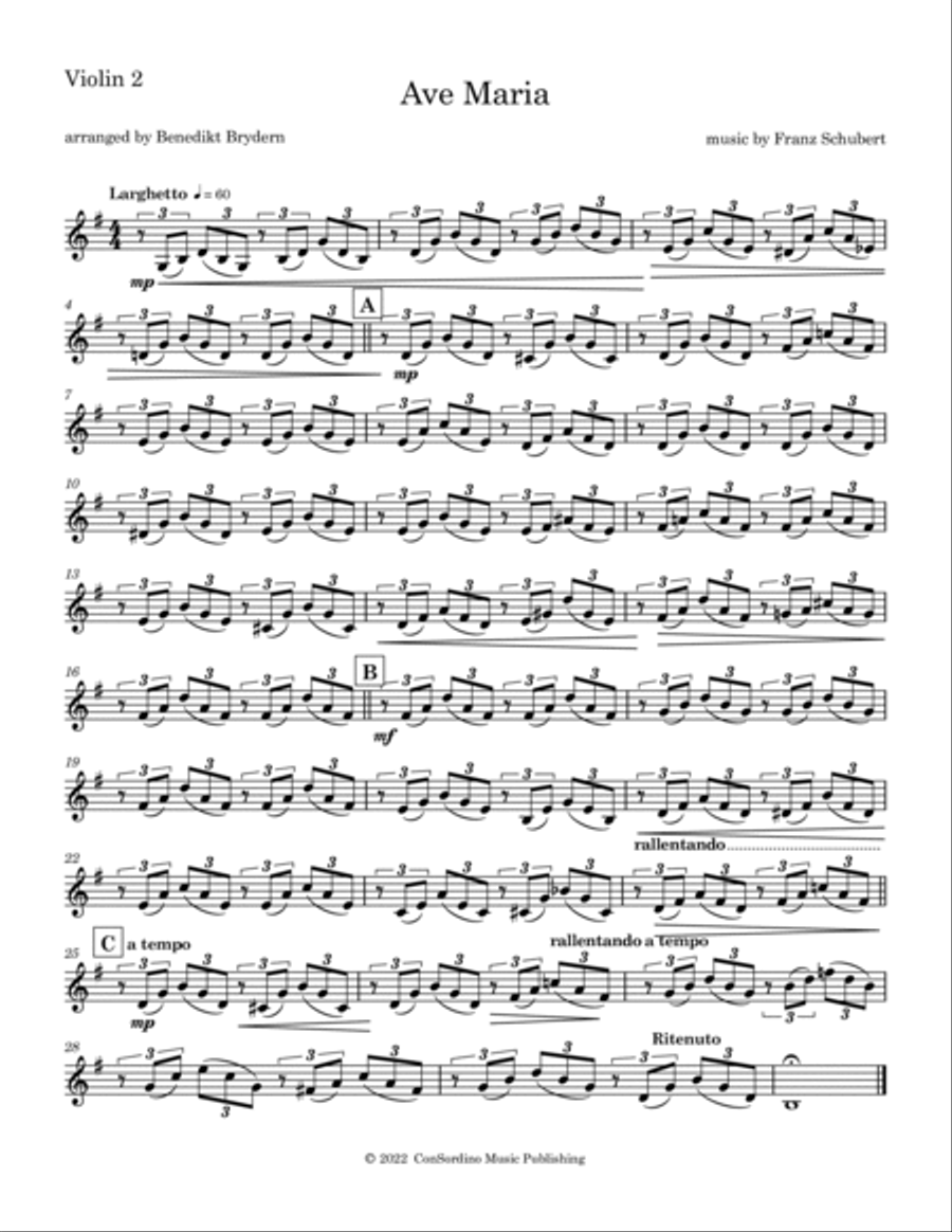 Ave Maria String Quartet scores gallery preview page 3