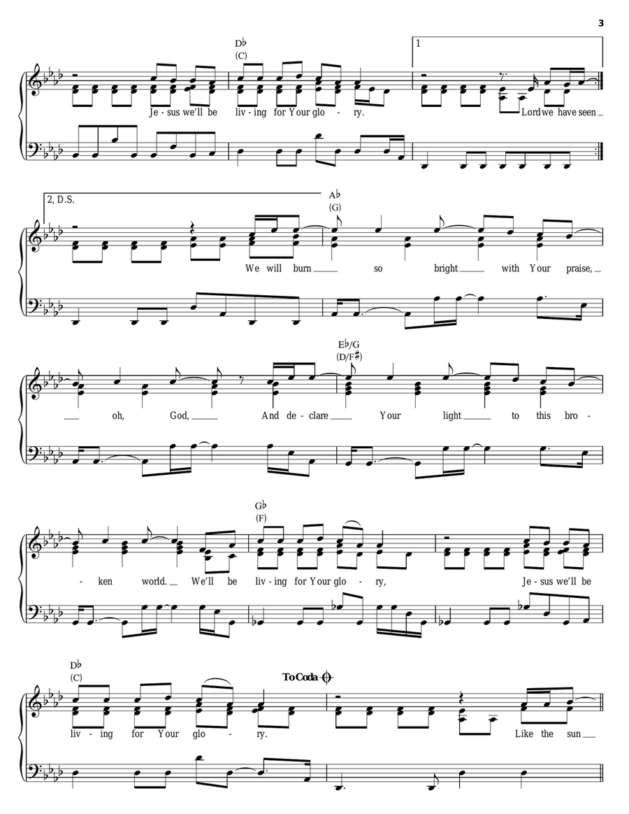 Shine Shine Piano, Vocal, Guitar scores gallery preview page 3