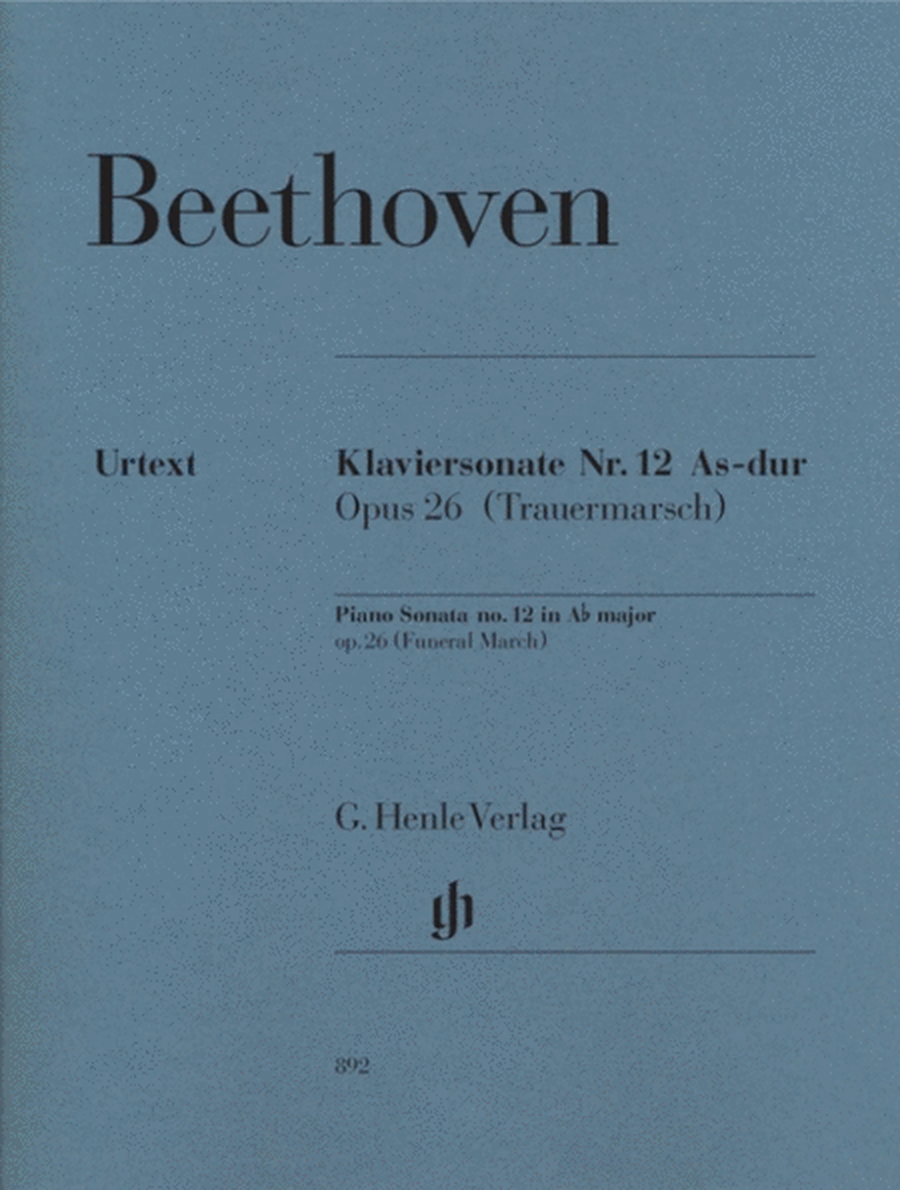 Beethoven - Sonata No 12 Op 26 A Flat Urtext