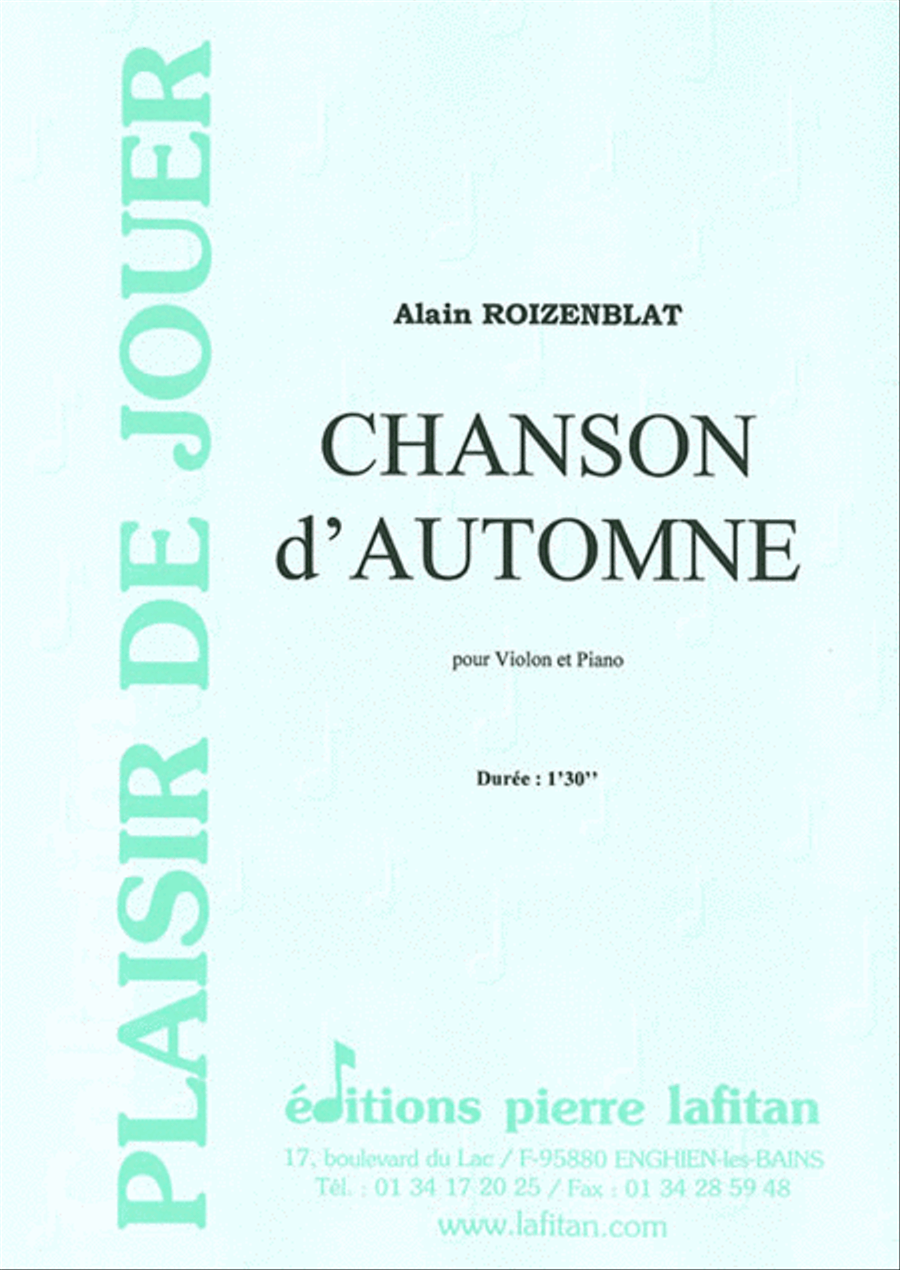 Chanson D'Automne Violin Solo scores gallery preview page 1