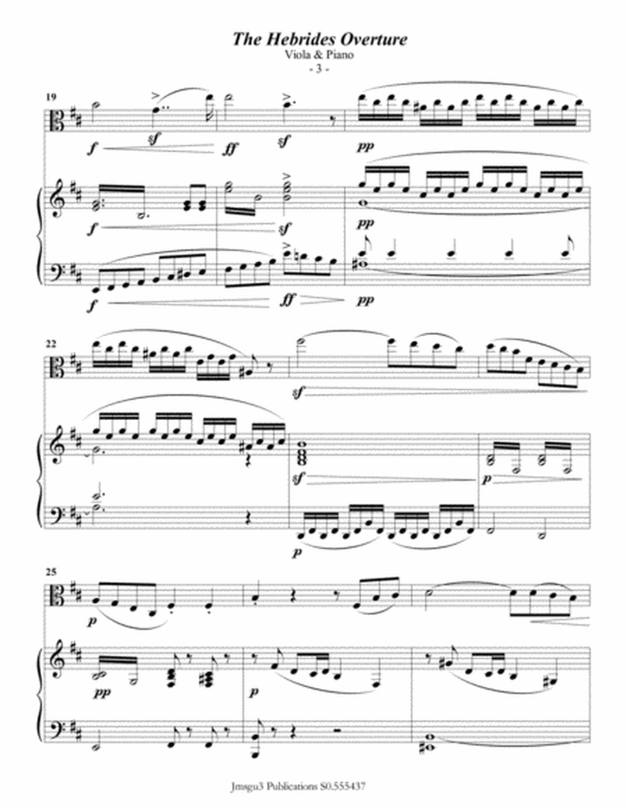 Mendelssohn: the Hebrides Overture for Viola & Piano image number null