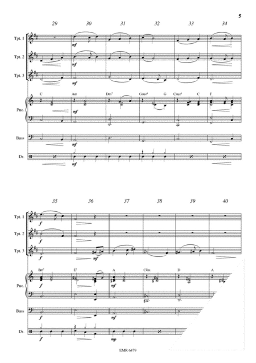 Morning Has Broken Trumpet Trio scores gallery preview page 5
