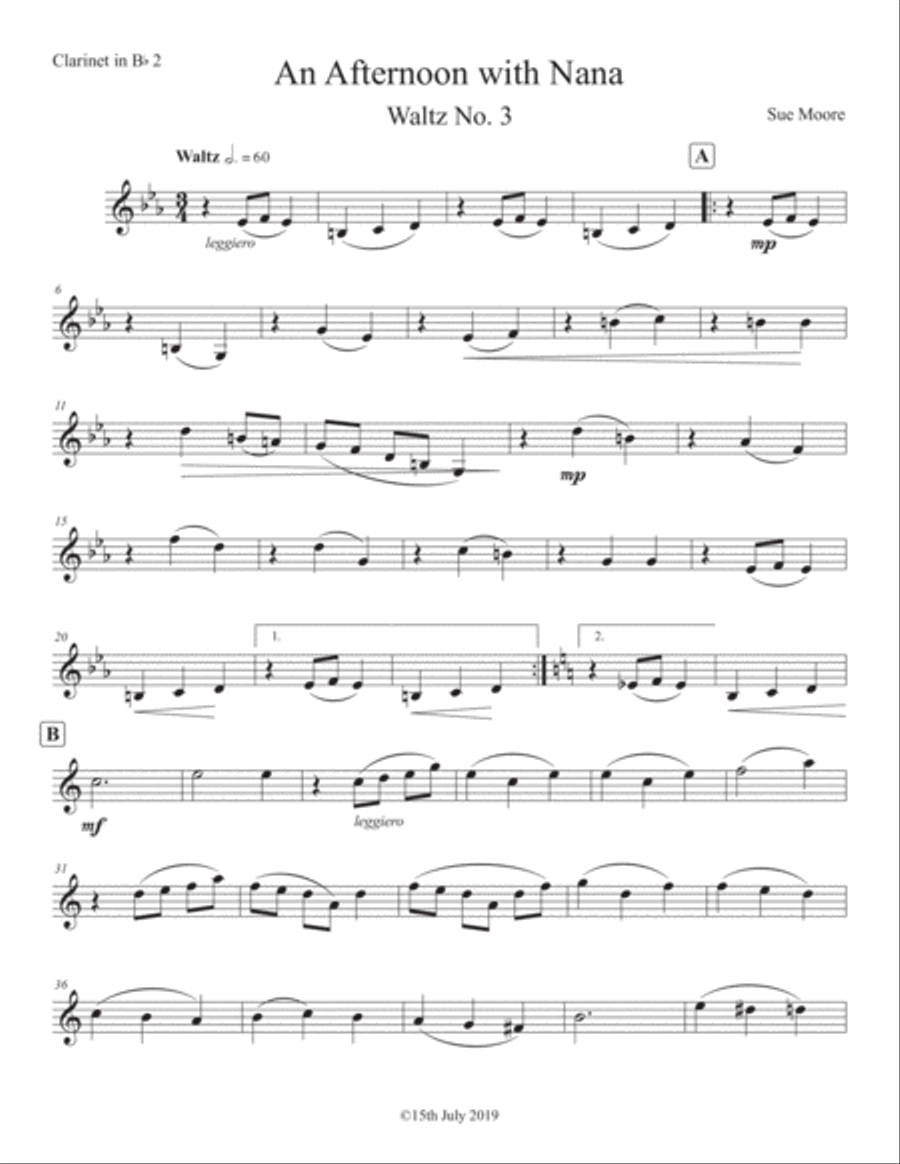 Waltzing Down Under Clarinet 2 Clarinet Solo scores gallery preview page 1