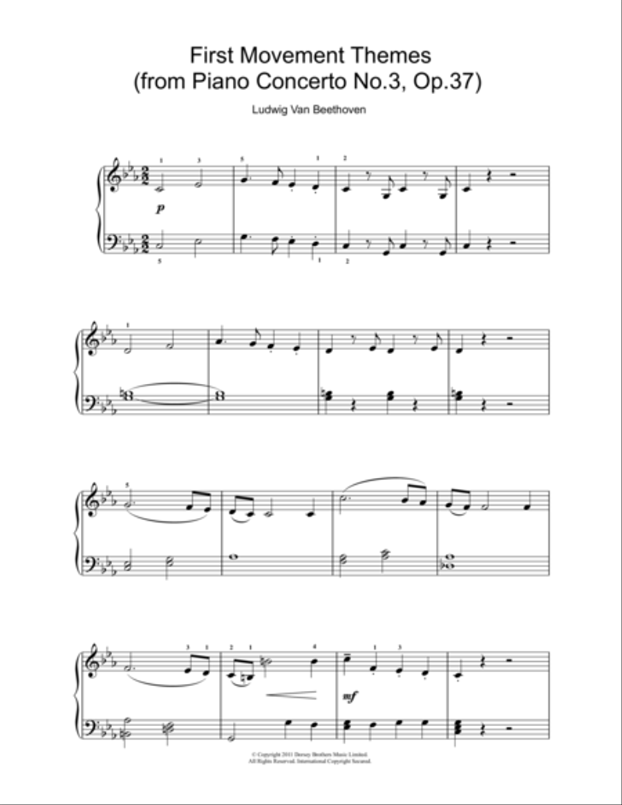 First Movement Themes (from Piano Concerto No.3, Op.37) Voice scores gallery preview page 1