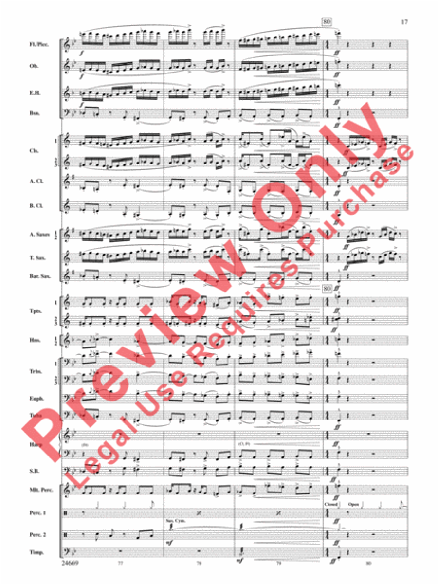 Metroplex: Three Postcards from Manhattan Concert Band scores gallery preview page 18