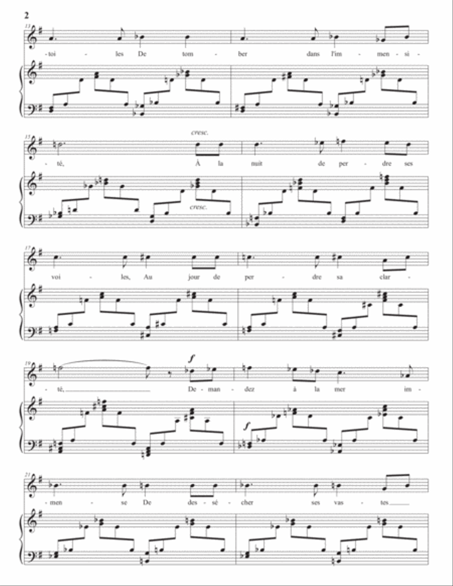 FAURÉ: Toujours, Op. 21 no. 2 (transposed to E minor) Voice scores gallery preview page 3