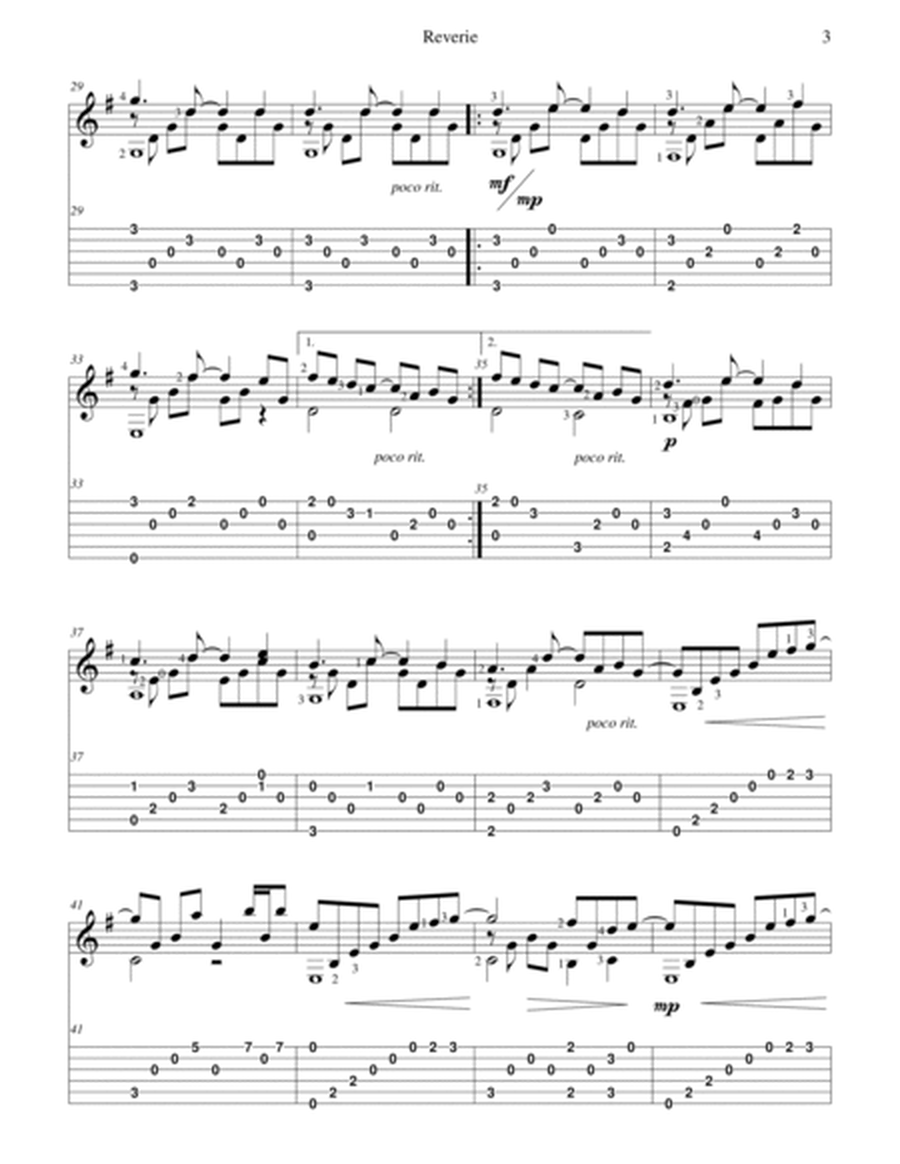 "Reverie" for solo classical fingerstyle guitar (+TAB) image number null