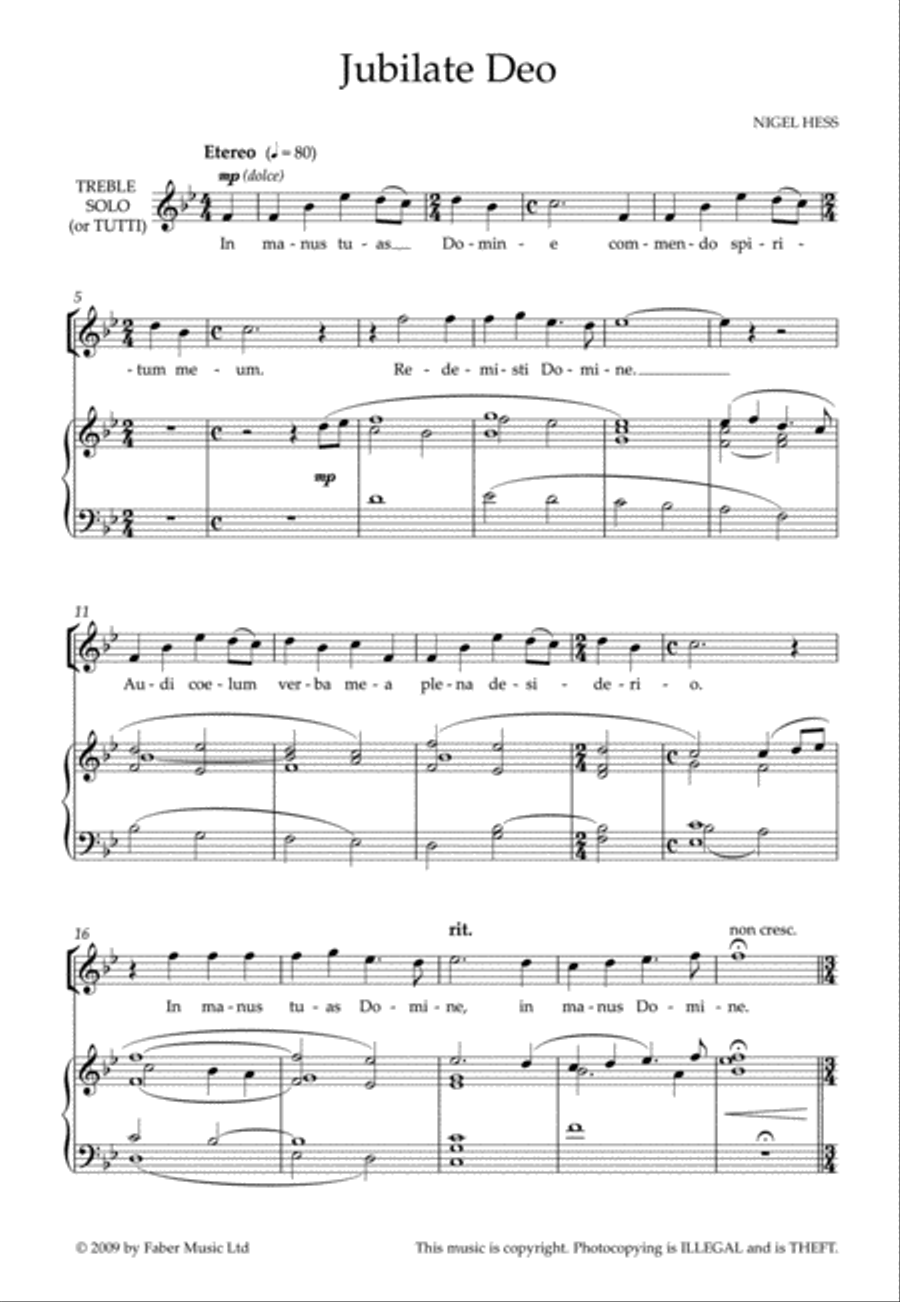 Jubilate Deo Jubilate Deo 4-Part scores gallery preview page 2