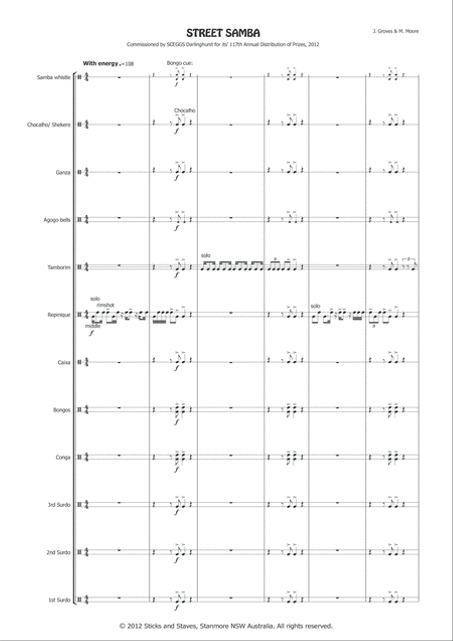 Street Samba Percussion Ensemble scores gallery preview page 3