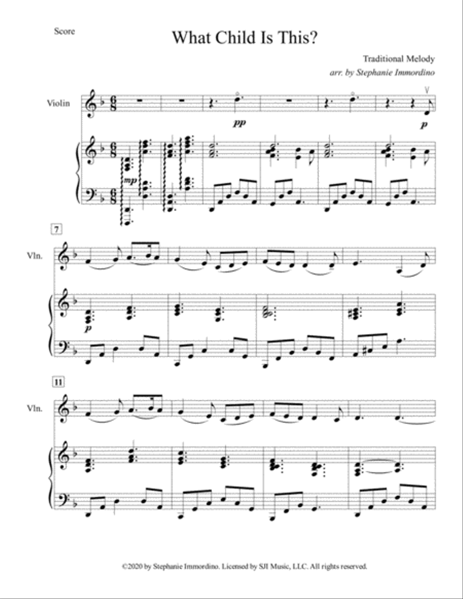 What Child is This, for Violin and Piano Violin Solo scores gallery preview page 4