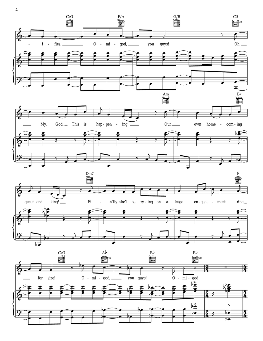 Omigod You Guys Piano, Vocal scores gallery preview page 4