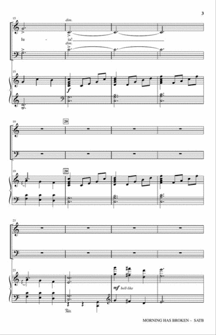 Morning Has Broken 4-Part scores gallery preview page 4