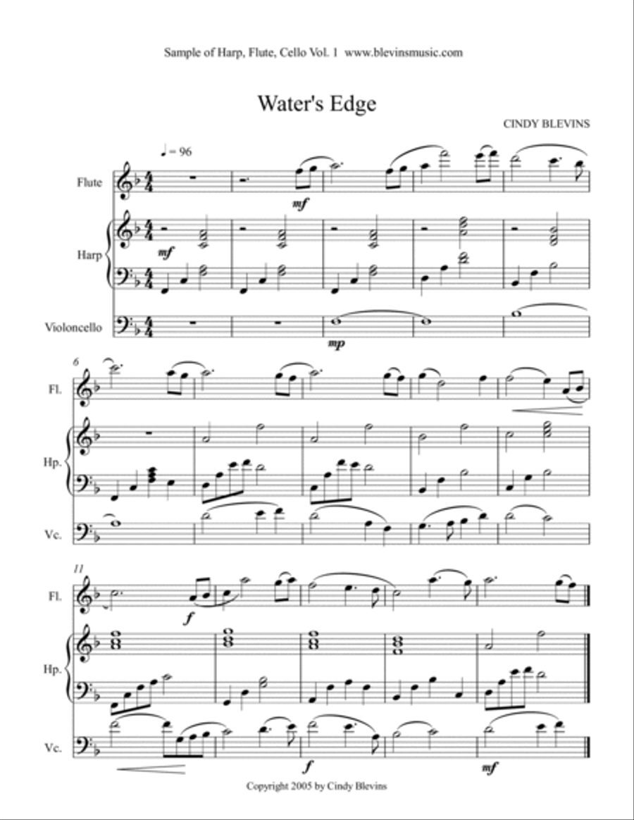 Cindy Blevins for Harp, Flute and Cello, Vol. 1 Flute scores gallery preview page 5