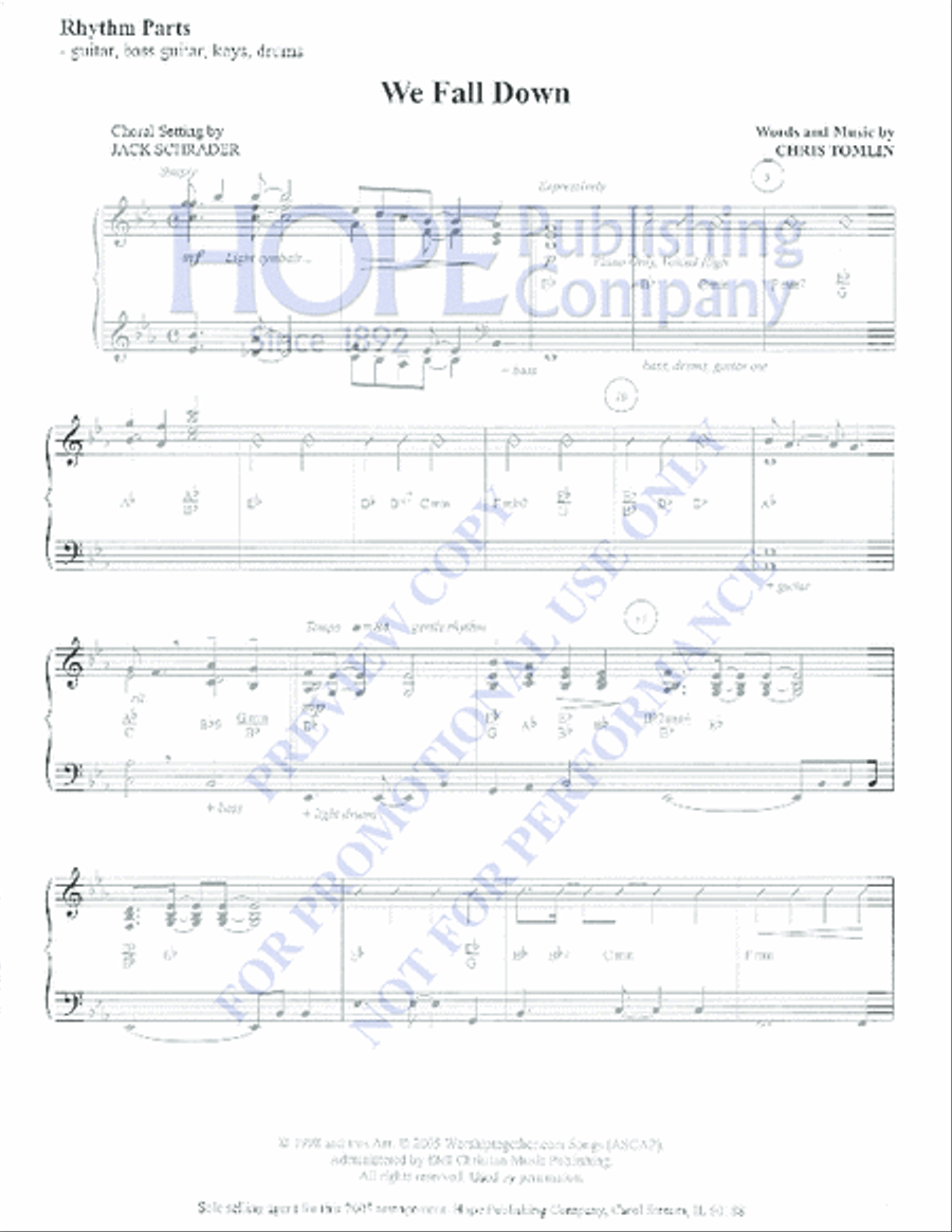 We Fall Down Choir scores gallery preview page 2