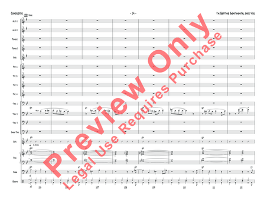 I'm Getting Sentimental Over You Jazz Ensemble scores gallery preview page 17