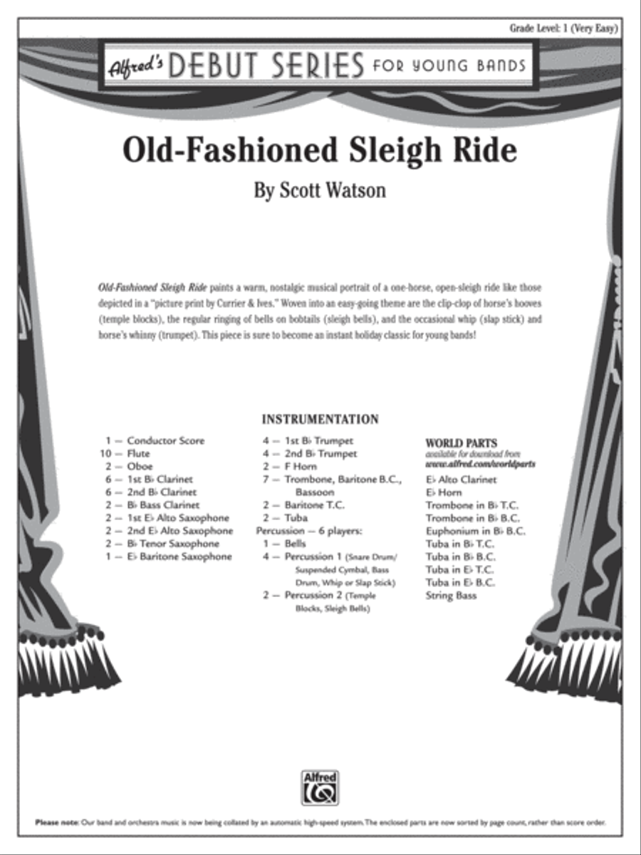 Old-Fashioned Sleigh Ride: Score Concert Band scores gallery preview page 1